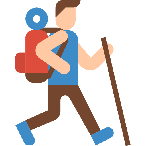 Trekking holidays pedestrian person walking icon