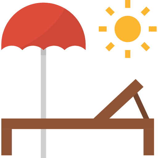 Beach beach sunbed summer icon