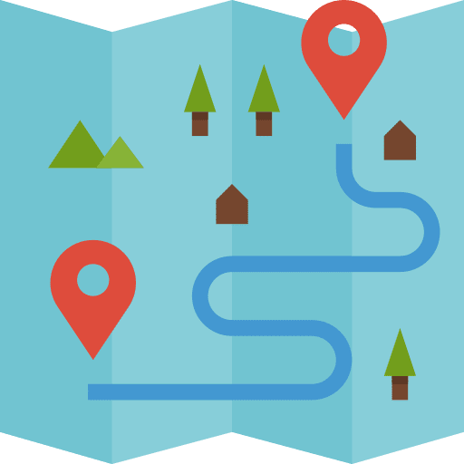 Map track maps and location mark icon