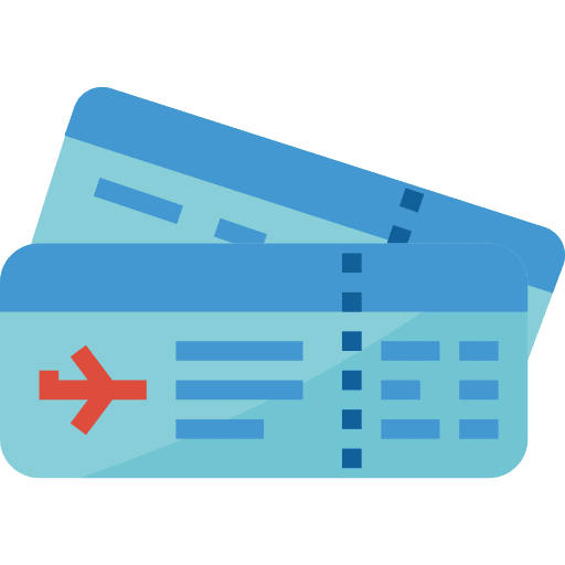 Plane tickets transportation travel passage icon