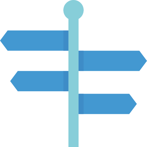 Signpost directional maps and location signpost icon