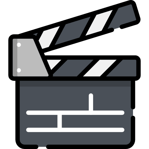 Clapperboard music and multimedia clapboard entertainment icon
