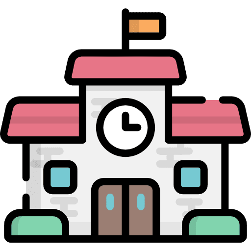 School architecture and city school high school icon