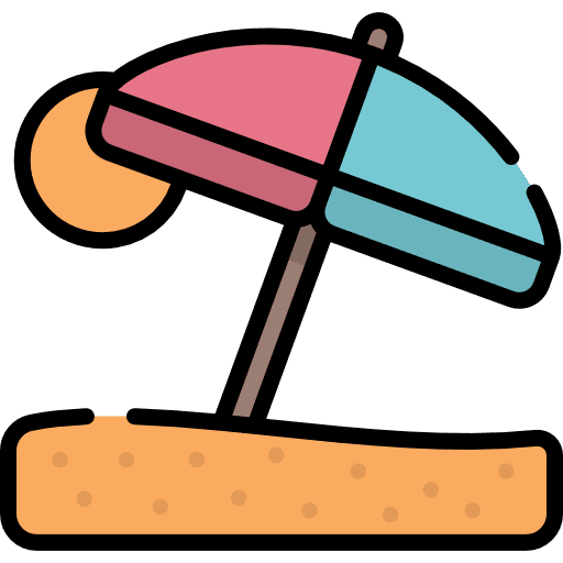 Beach umbrella holidays sun beach icon