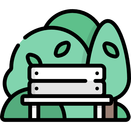 Park bench valentines day outside icon