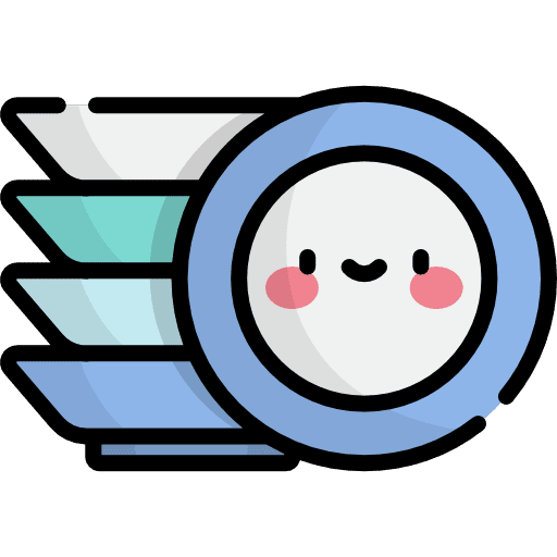 Dishes furniture and household bowls tools and utensils icon