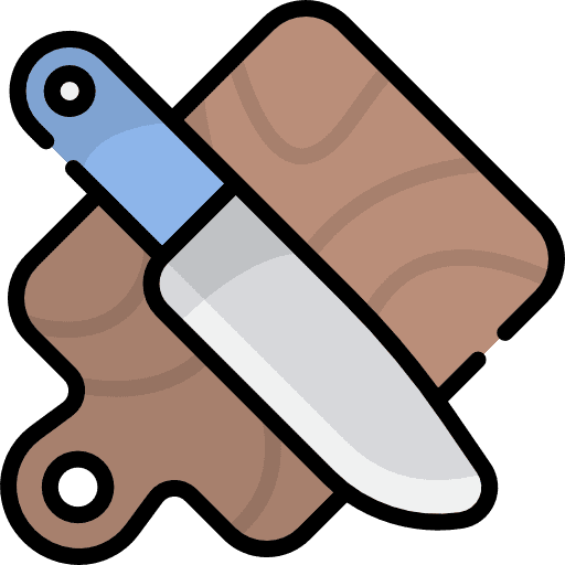 Kitchen board tools and utensils board knife icon