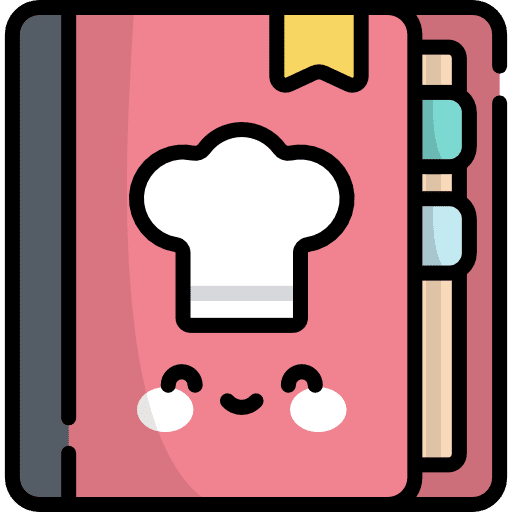 Recipe book kitchen ingredient tools and utensils icon