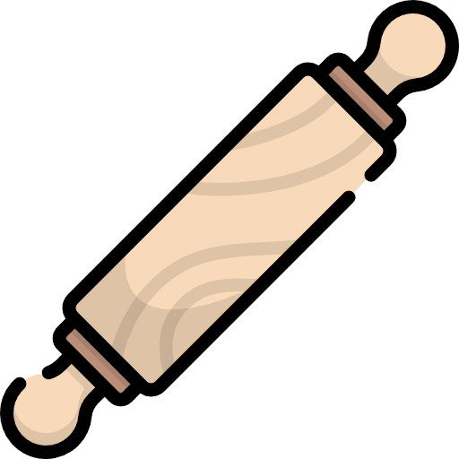 Rolling pin kitchen tools dough food icon