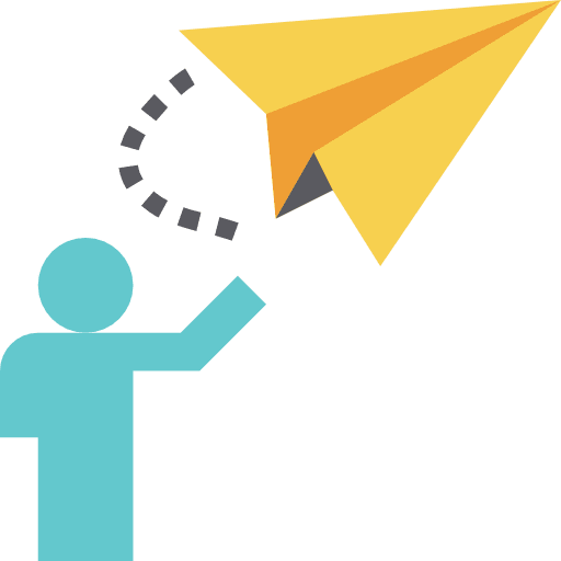 Paper plane art and design message childhood icon