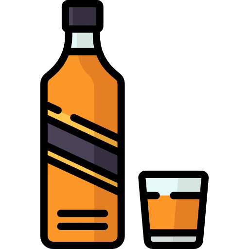 Whiskey drinks bottle alcohol icon
