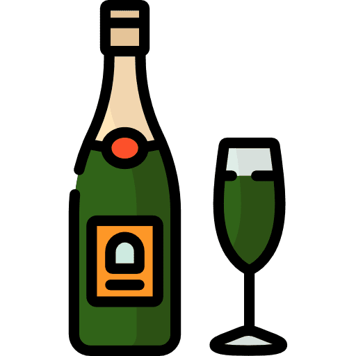Champagne alcohol food and restaurant champagne icon