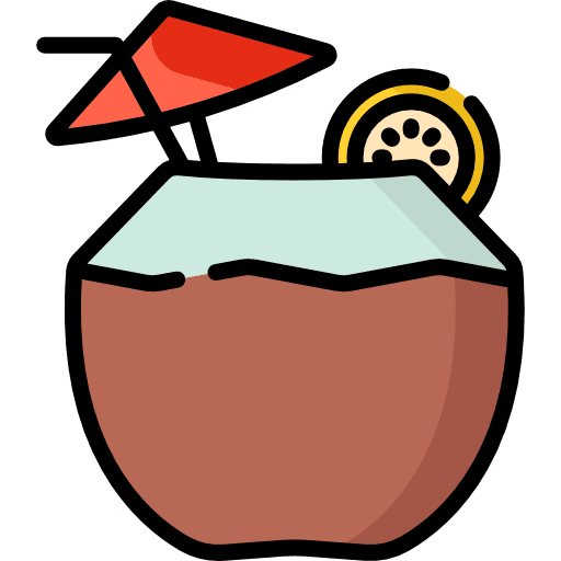 Cocktail bar alcoholic drinks coconut icon