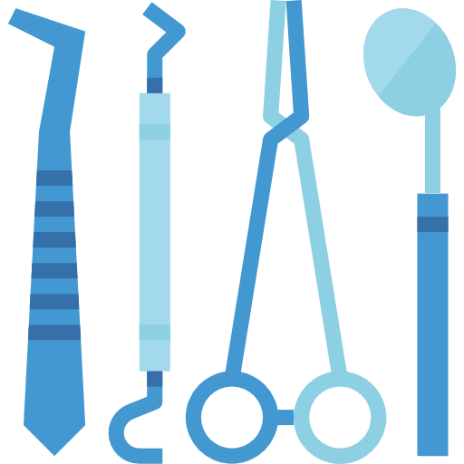 Dentist tooth dental tools and utensils icon