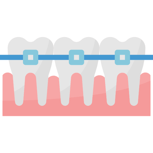 Dental teeth healthcare and medical orthodontic icon