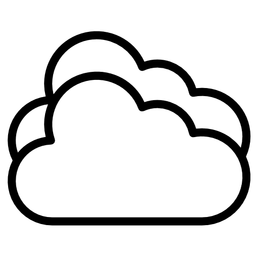 Cloudy atmospheric cloud sky icon
