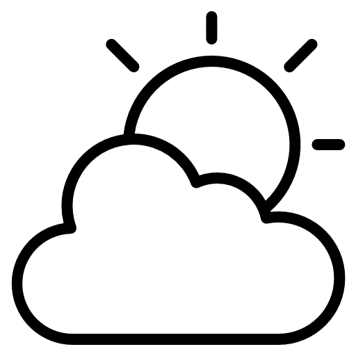 Cloudy sky weather clouds and sun icon