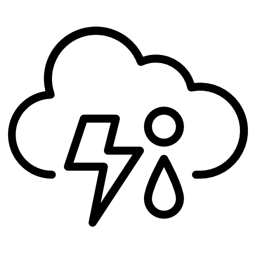 Storm storm clouds lightning bolt icon