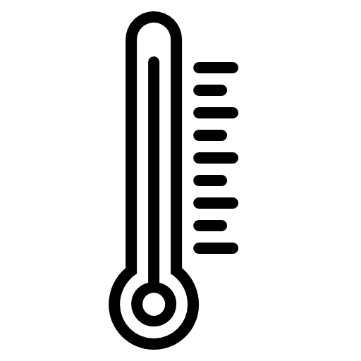 Warm hot climate thermometer icon