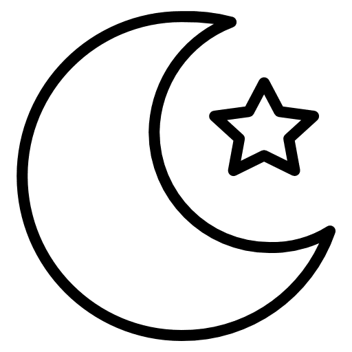 Night half moon moon meteorology icon