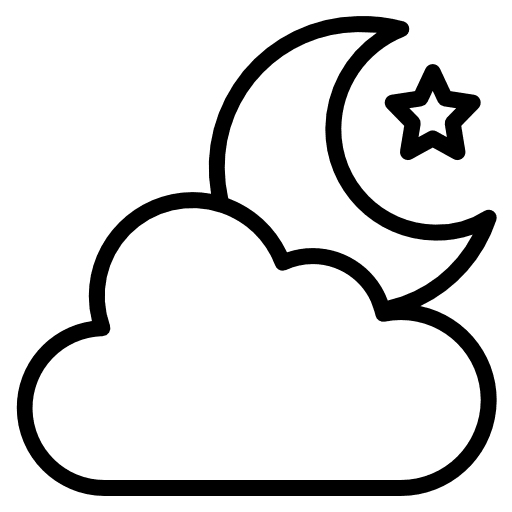 Night meteorology star cloud icon