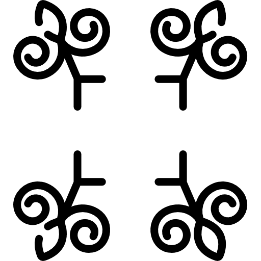 Floral design art nature flower curves icon