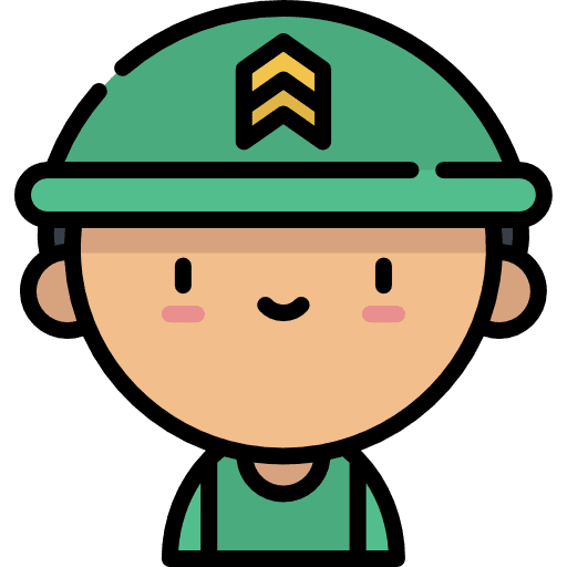 Soldier professions and jobs uniform worker icon