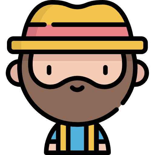 Farmer professions and jobs bread farming icon