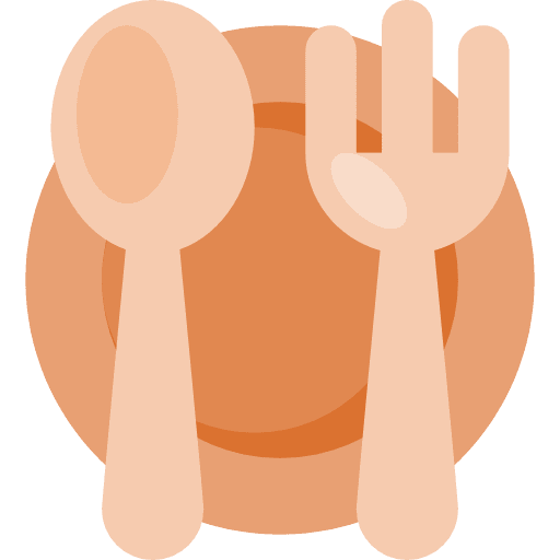 Dish food and restaurant cutlery plate icon