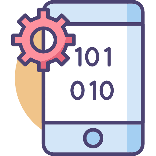 Binary code touch screen mobile phone cellphone icon