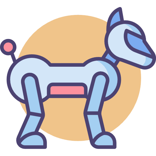 Robot dog technology friend icon