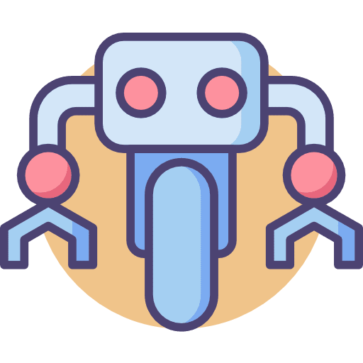 Robot machine wheel electronics icon
