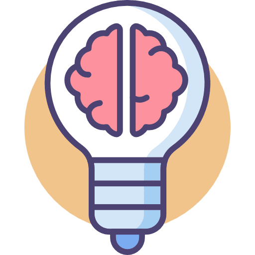Artificial intelligence light bulb brain electronics icon