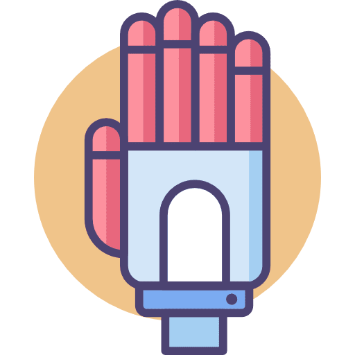 Bionic arm robot technology engeneering icon