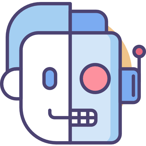 Robot artificial intelligence technology chip icon