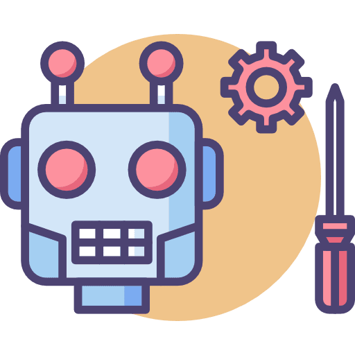 Robot electronics technology futurist icon