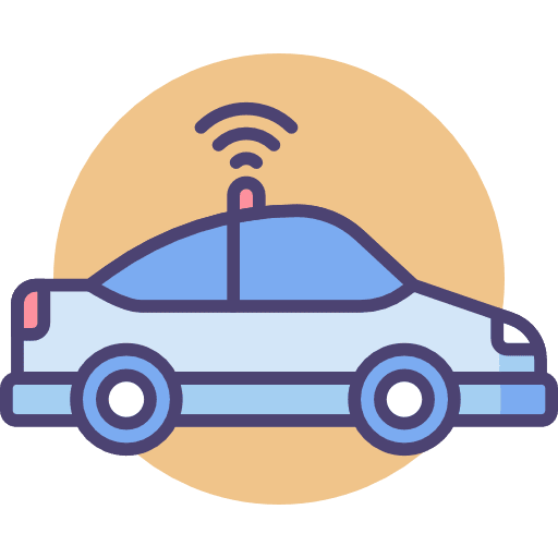 Car self driving automobile science fiction icon