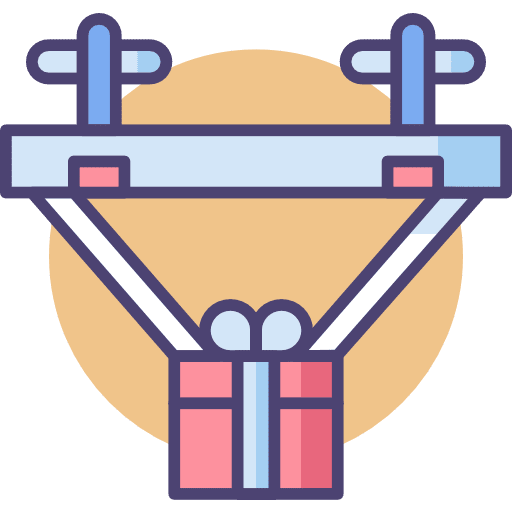 Drone transportation remote control delivery icon