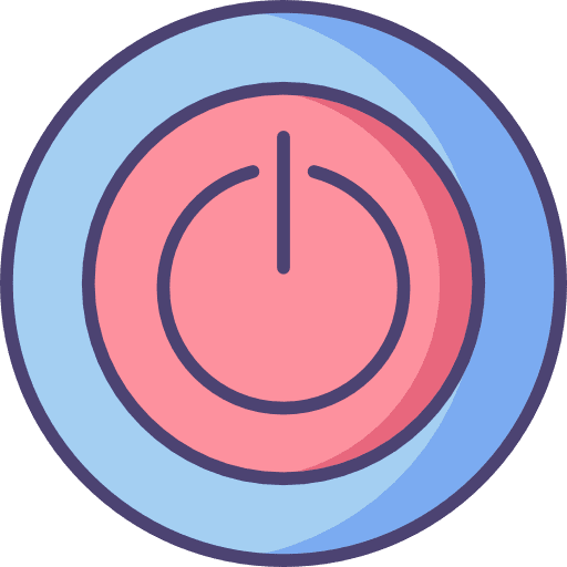 Power electronics energy start button icon