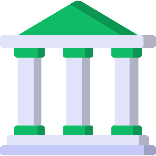 Bank business and finance banking columns icon