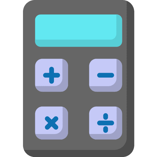 Calculator business and finance maths tools and utensils icon
