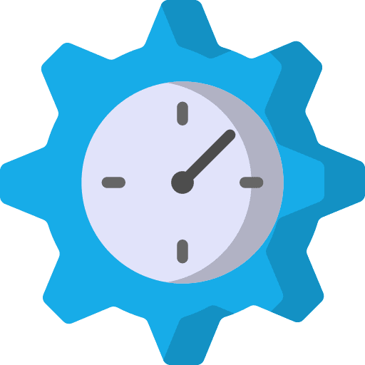Productivity cogwheel time and date time management icon
