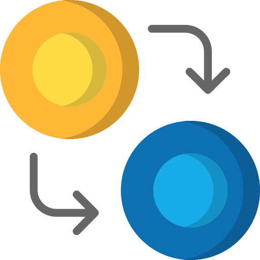 Exchange dollar coins euro icon