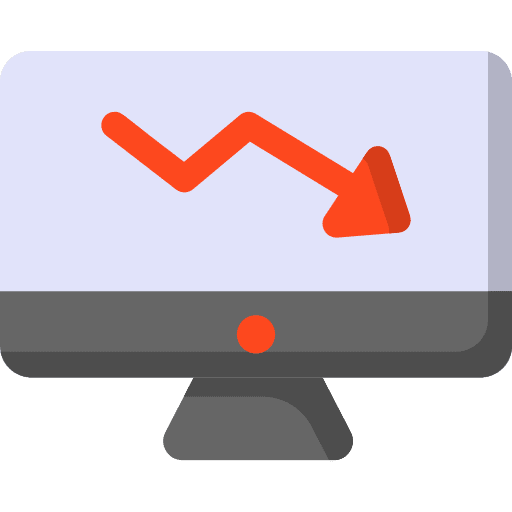 Loss bar chart diagram loss icon