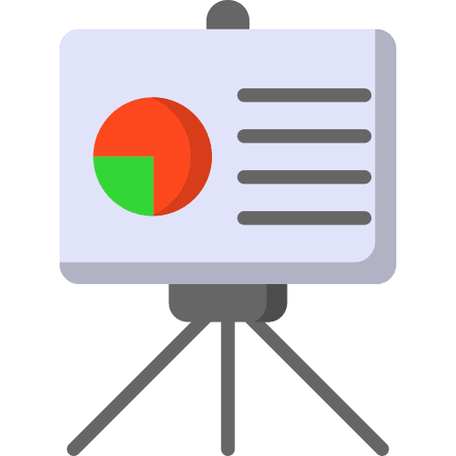 Presentation stats pie chart statistics icon