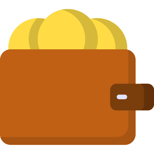 Wallet business and finance notes fashion icon