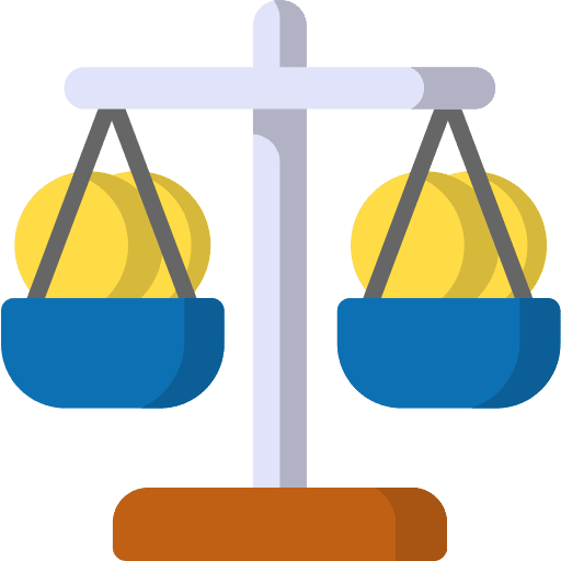 Balance business and finance law justice scale icon