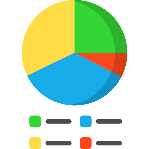 Pie chart shapes and symbols statistics graphical icon