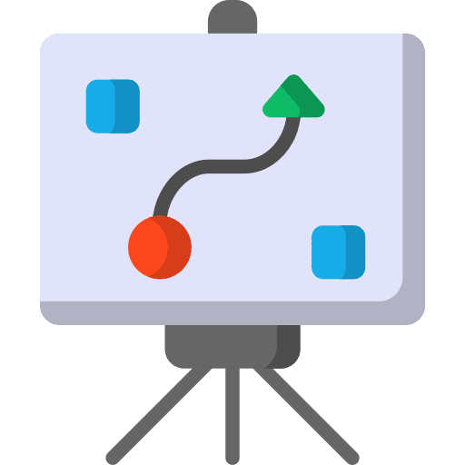 Strategy tactics presentation analysis icon
