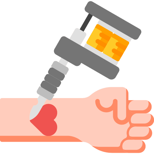 Tattoo art hands and gestures needle icon